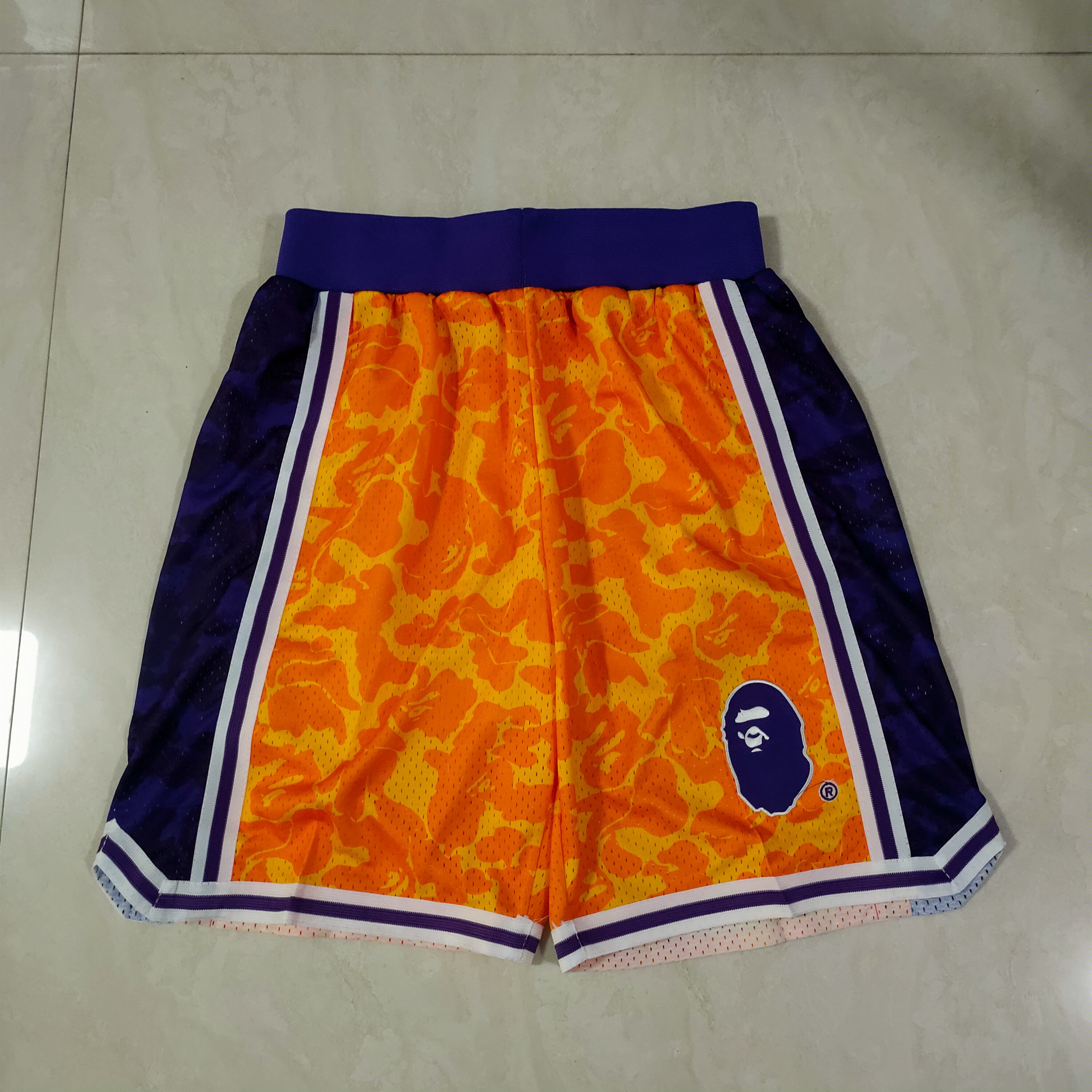 Men NBA Anyi monkey yellow Shorts 0416